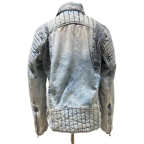 Vintage Denim Moto Jacket Size Medium - Picture 3 of 16